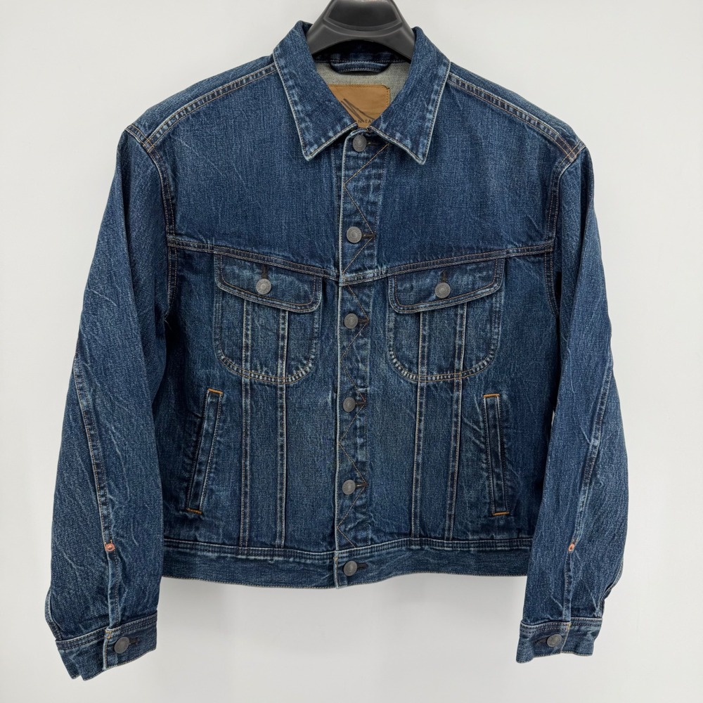American Eagle Denim Jacket Mens M Blue Trucker Medium Wash 1667-410 Button Up